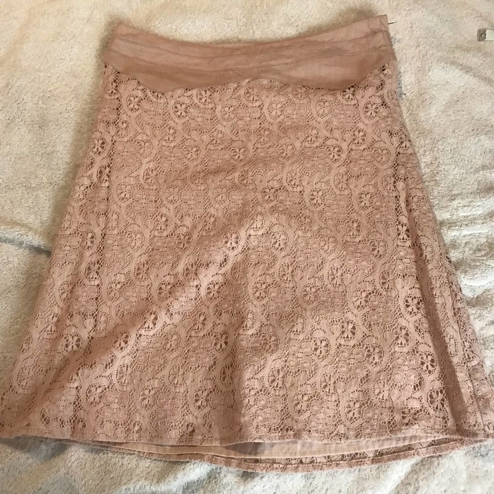 Mayle Pink Crochet Lace Overlay Skirt 6